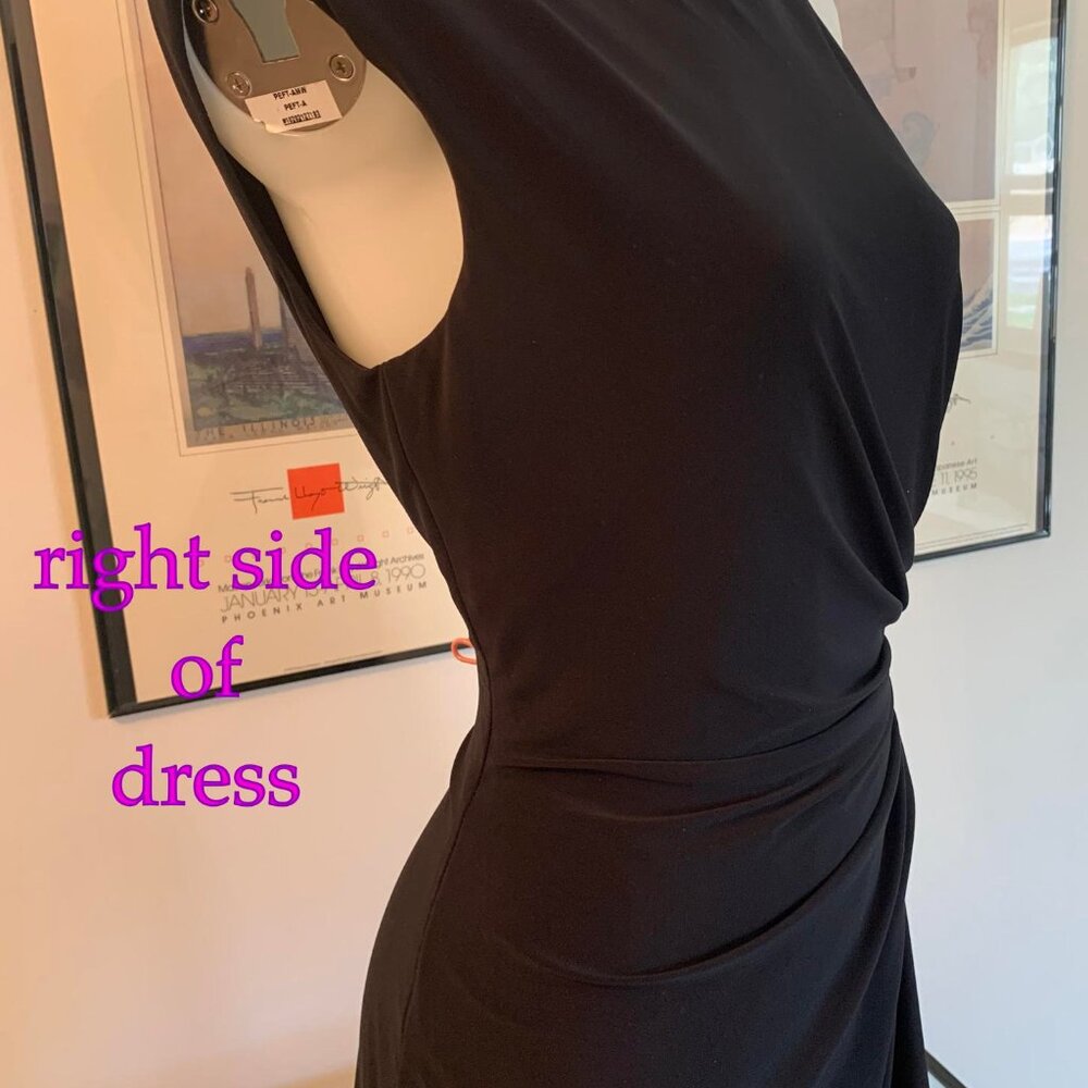 New with tags! Ralph Lauren versatile Dress black/white cascade-drape Size 8 - Picture 5 of 12